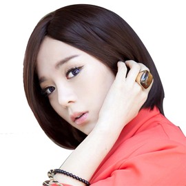 CEXIN Japanese Cute Wig, Bob, Full Wig, Short Wig, Center Divided Wig, Net Included, Sweet Women's