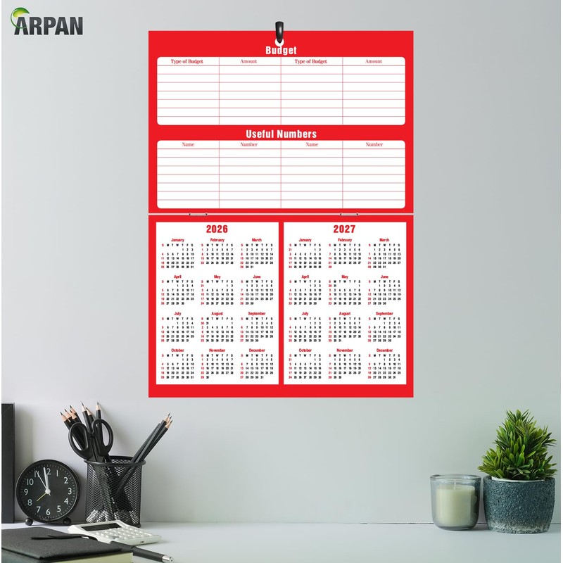 2026 One Month to View Monthly Planner Calendar Wall Hanging