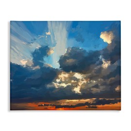Stupell Industries Sun Rays Through Clouds Canvas Wall Art Design by Emily Kalina, 20 x 16