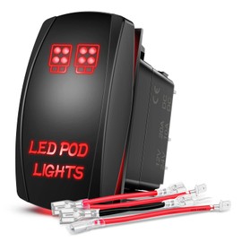 Nilight LED POD Lights Rocker Switch Led Light Bar Switch 5Pin Laser On/Off switches 20A/12V 10A/24V Switch with Jumper Wires Set for Cars,Trucks,RVs