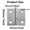 PDETVEO 20PCS 1 Inch Folding Butt Hinges, Stainless Steel Cabinet