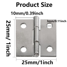 PDETVEO 20PCS 1 Inch Folding Butt Hinges, Stainless Steel Cabinet Hinges, Small Door Hinges for Wooden Jewelry Box, Crafts, DIY, Drawer, Dressing Cabinet