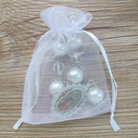 12 Pcs Our Lady of Guadalupe Rearview Mirror Car Auto Rosary Favors for Baptism/Christening/Wedding/Religious Gift/Nuestra Señora de Guadalupe