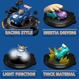 CDDZSW 1-3 Years Old Kids Activated Light-up Car for Toddler -3-6 Years Old Inertia Drive Pull Back Car - Boys Girls Baby Birthday Xmas Party Toys Car (Dark Blue)