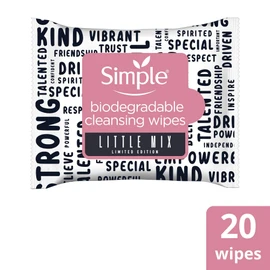 Simple Kind to Skin Biodegradable Cleansing Face Wipes 20 PC