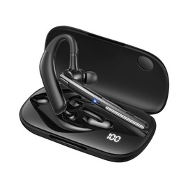 Bluetooth Headset 42Hrs Playtime Built-in Dual Noise Canceling Mic V5.3 Wireless Headset with Microphones with 500mAh LED Charging Case for Working