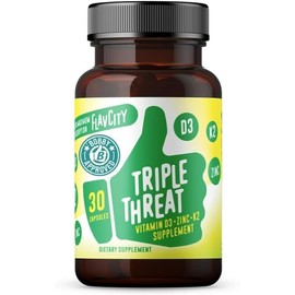 FlavCity Vitamin D Supplement Triple Threat  3-in-1 Immune Support D3, Zinc, K2