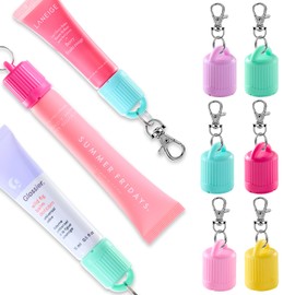 Keychain Cap For Laneige, Summer Friday, Glossier, Lip Gloss Keychains for Women- Replacement Cap with Stopper, Portable Lip Balm Holder, Prevent Loss&Spills