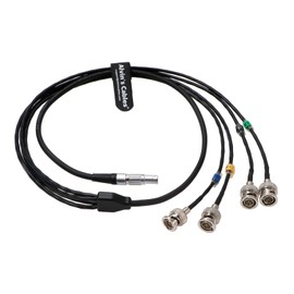 Sync Cable for Red Komodo Straight 9 Pin Male to 4 Ports BNC for Timecode In| Timecode Out | Genlock | GPI