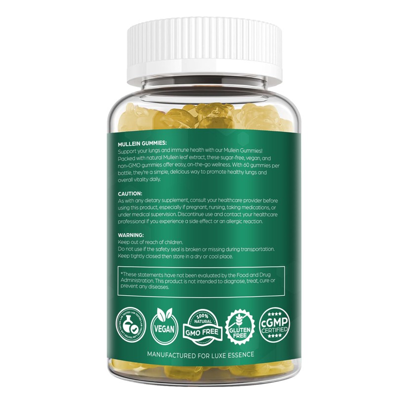 Mullein Gummies for Respiratory Wellness | 1000mg Per Serving |