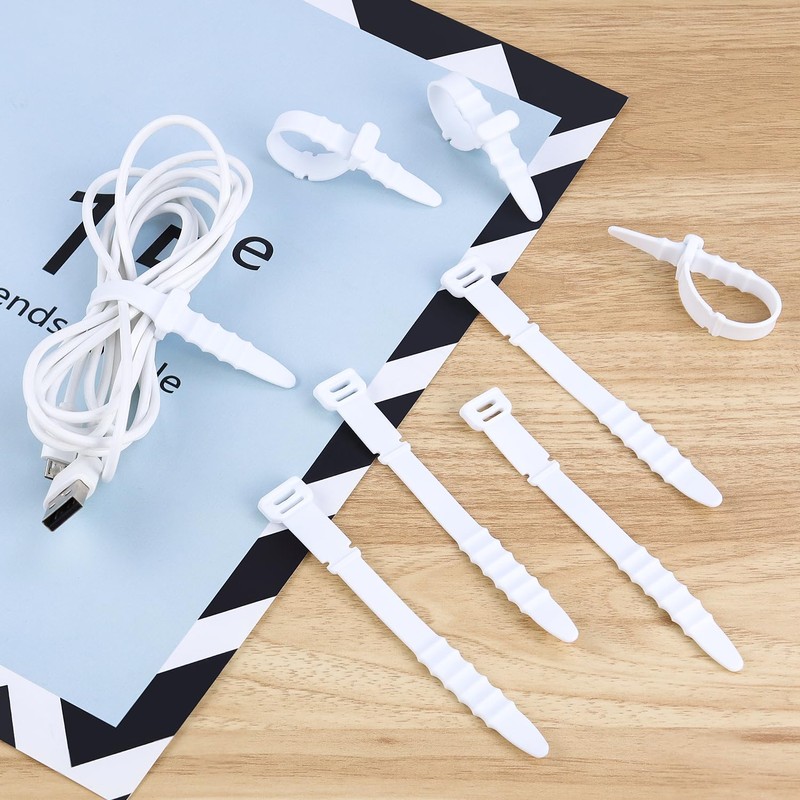 30Pcs Silicone Zip Ties Rubber Cable Ties 4.5 inch Reusable