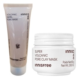Innisfree Volcanic Pore Dual Mask + Super Volcanic Pore Mask / 이니스프리 화산송이 모공 듀얼 마스크+수퍼 화산송이 모공 마스크