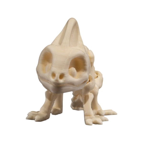 Skeleton Chameleon Figurine – Articulated Reptile Desk Fidget for Teens