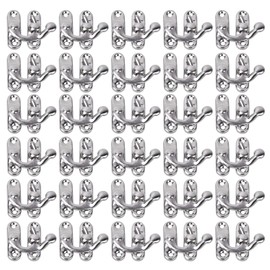 Pack of 30 Swivel Arm Right Hook Clasp Hasp, Antique Hook Reel Lock, Reel Hook Lock for Jewellery Box, Cabinet, Tool Box, Case (3.2 x 2.8 cm/1.25 x 1.1 inches) (Silver Left Hook)