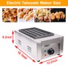 EQCOTWEA Electric Takoyaki Maker, 28 Holes Commercial 110V 1.8KW Electric