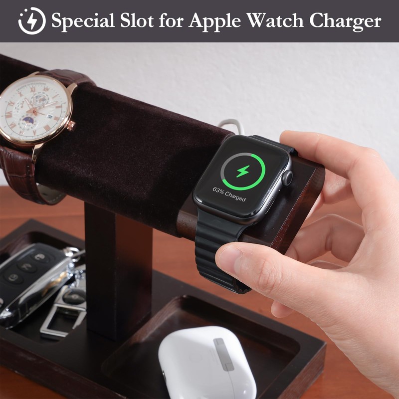 ProCase Watch Organizer Stand, Wood Watch Bracelet Display T-Bar, Watch