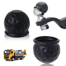 Towing Hitch Cover Rubber Tow Hitch Cover Black Cover Towing Hitch Trailer Ball Cover Towing Hitch Protective Cap for Trailer Car Truck RV Pack of 2