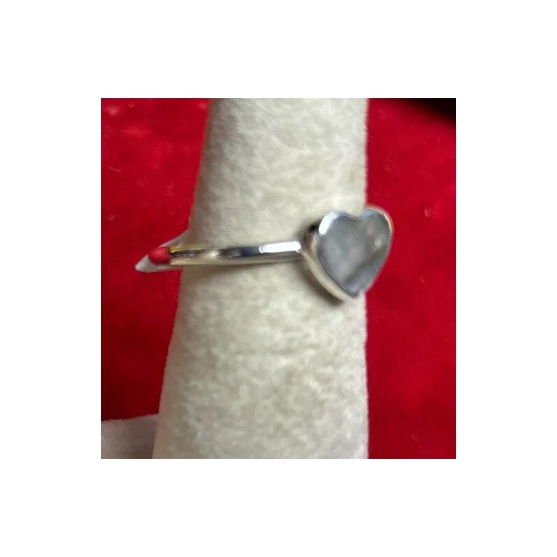 Natural Creations sterling silver stackable ring Size 6 Labradorite Heart