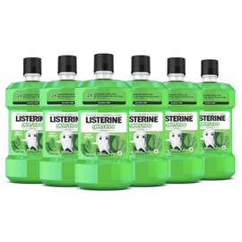 Listerine Smart Rinse Kids Mouthwash, ADA Accepted, Alcohol-Free Anticavity Sodium Fluoride Mouthwash, Oral Rinse for Dental Cavity Protection, Mint Shield Flavor for Children's Oral Care, 500 mL