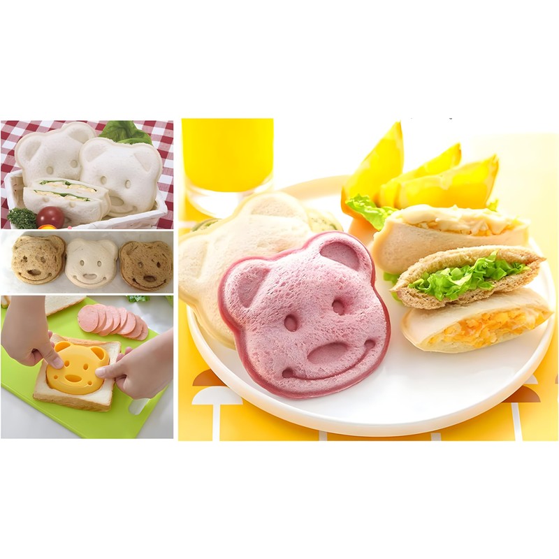YOFAN 7pcs Bear Shape Sandwich Mold Cutters Set,Bread Sandwich Shapers