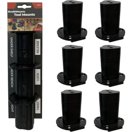 StealthMounts Tool Holder Compatible with Milwaukee M12 (6 Pack) - Black | StealthMounts Locking Tool Mounts | Made in the UK