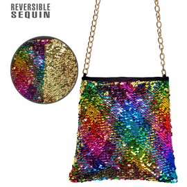 W WIDMANN MILANO Party Fashion W WIDMANN MILANO Party Fashion 10018 - Tasche Wendepailletten Regenbogen/Gold, Retro, Accessoire, Karneval, Mottoparty