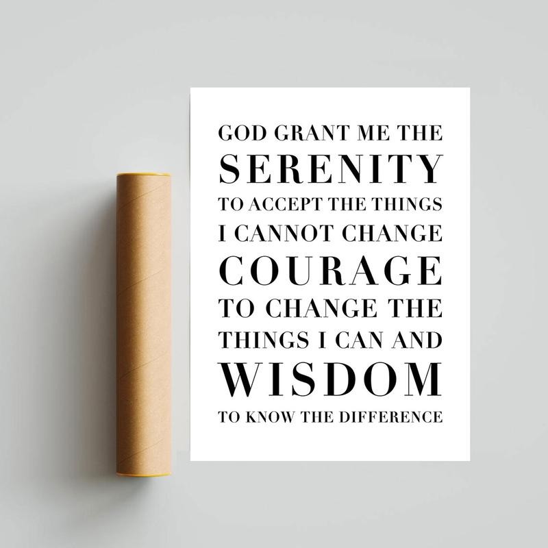 The Serenity Prayer Capitalized Poster - white: 16x20 inch