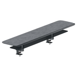 Branch Monitor Stand - Elegant, Durable Powder-Coated Steel Stand with Soft Felt Liner - Small Monitor Riser Second Tier Storage - Installs with a Universal Clamp for Ergonomic Workspace - Charcoal