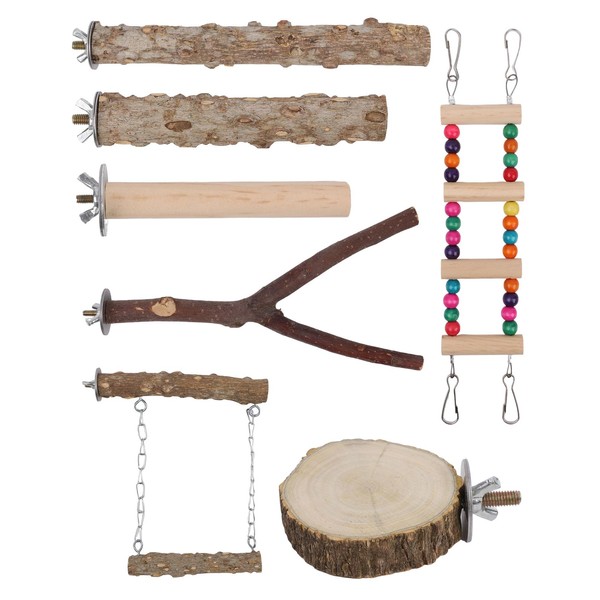 Asheyya 7 Pcs Bird Perch, Hanging Multi-Branch Perch & Platformas