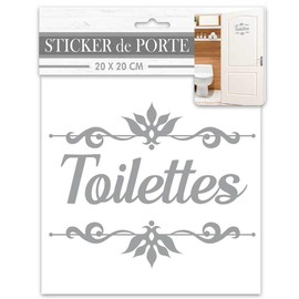 Les Trésors De Lily R2094 Toilette Door Sticker Grey 20 x 20 cm