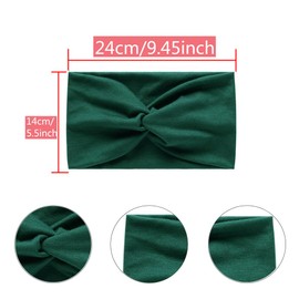 6 Pieces Women's Hairband Bandana Hair Accessories for Women Adults Boho Elastic Turban Wide Non-Slip Hair Towel Women's Hair Bands for Short Hair (14Navy Blue)