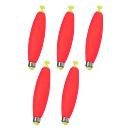 M METERXITY 5-Pack Fishing Bobbers Floats, 96mm EVA Foam Weighted Bobbers for Crappie/Bluegill/Trout Bass/Catfish, Clip-on Floats Slip Corks Floaters Strong Buoys [Red]