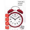 EUROSTAR C521L Twin Bell Alarm Clock with Nightlight, Red