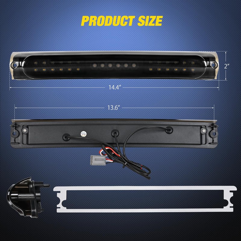 Nilight Third Brake Light Tail High Mount 3rd Stop Cargo