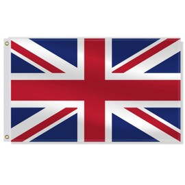 3×5 FT British Flag,Large Great Britain UK National Decor,English Double Side Digital Printed 75D Polyester Banner With Canvas Header Brass Grommet For Outdoor Indoor Parade Car