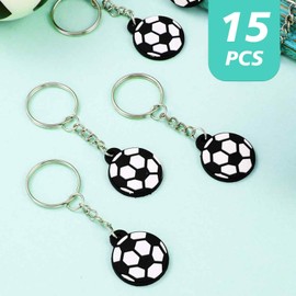 AFCJLTO 15 Pcs Mini Football Keyrings Party Bag Kids Football Party Decoration