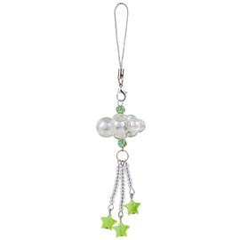 BEEFLYING Cloud Beaded Phone Charms Aesthetic Y2K Cute Charm Straps Cell Phone Pendants Accessories with Star for Bag Keychain Camera Airpods Wallet Decor, Green