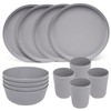 Stephan Roberts Bamboo Dinnerware Set, Eco-Friendly Bamboo Fiber Dinnerware, Dishes