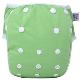 Reusable and Adjustable Baby Swim Nappy in Plain Colours for Boys and Girls (Swimsuits) - Size from Newborn to Toddlers - Eco Friendly (Mint Green)