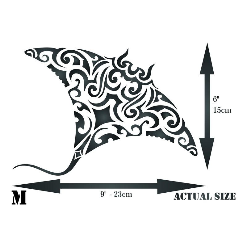 Manta Ray Stencil - 23 x 15 cm (M) -
