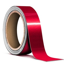 VViViD Gloss Metallic Red Air-Release Adhesive Vinyl Pinstripe Tape Roll (1 Inch x 20ft)