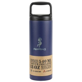 Aquapelli Vacuum Insulated Water Bottle, 18 ounces, Blueprint Blue