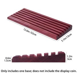 LiTY Challenge Coin Display Stand ,6 Row Military Challenge Coins Holder, Solid Violet Wooden Rack Case 42 Coins,Gift for Father, Military Coin Display Case