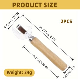 2Pcs Safe Manual Metal Can Opener, Stainless Steel Side Cut Can Opener with Ergonomic Wood Handle, Kitchen Tools