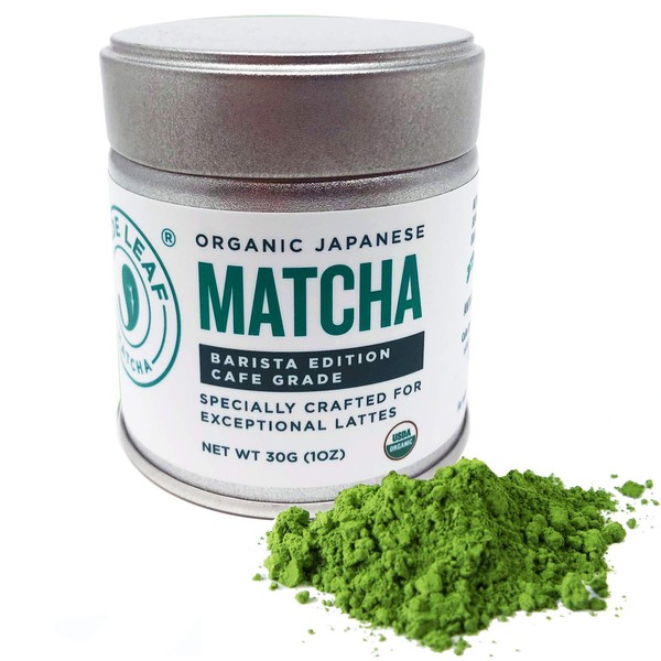 Jade Leaf Barista Edition Cafe Grade Matcha Green Tea Powder - Organic, Authentic Japanese Origin [1oz Tin]
