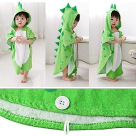 Verve Jelly Children's Bathrobe with Hood Bath Towel - Boys Girls Cotton Absorbent Towels for Bath Beach Kids Sleepwear Pyjamas