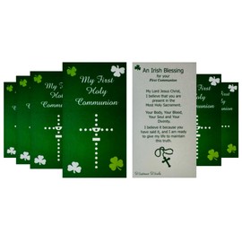 Westmon Works Irish First Communion Blessing Holy Card Bulk Set with Prayer Pack of 10