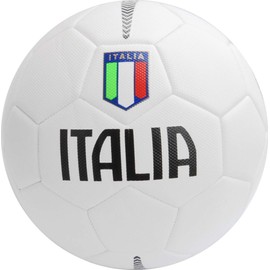 Italy Football with Coat of Arms of the Italian Football Federation - Matt - Size 5 - Gift Idea (White)