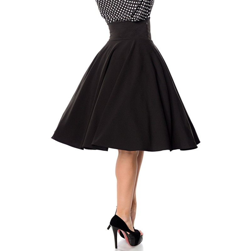 Belsira Circle Skirt Medium-Length Skirt Black XXL