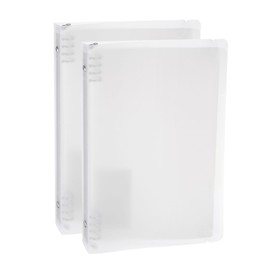 M&G Telescoping Binder, 2Pcs 20 Holes Spiral Ring Refillable Ring Binder with Frosted Cover A5 Paper Protection Cover for Office Home, Black/White